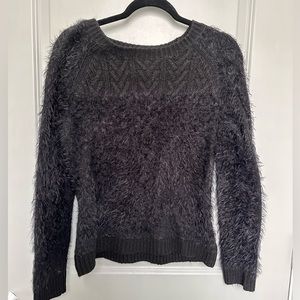 STOP brand black eyelash sweater